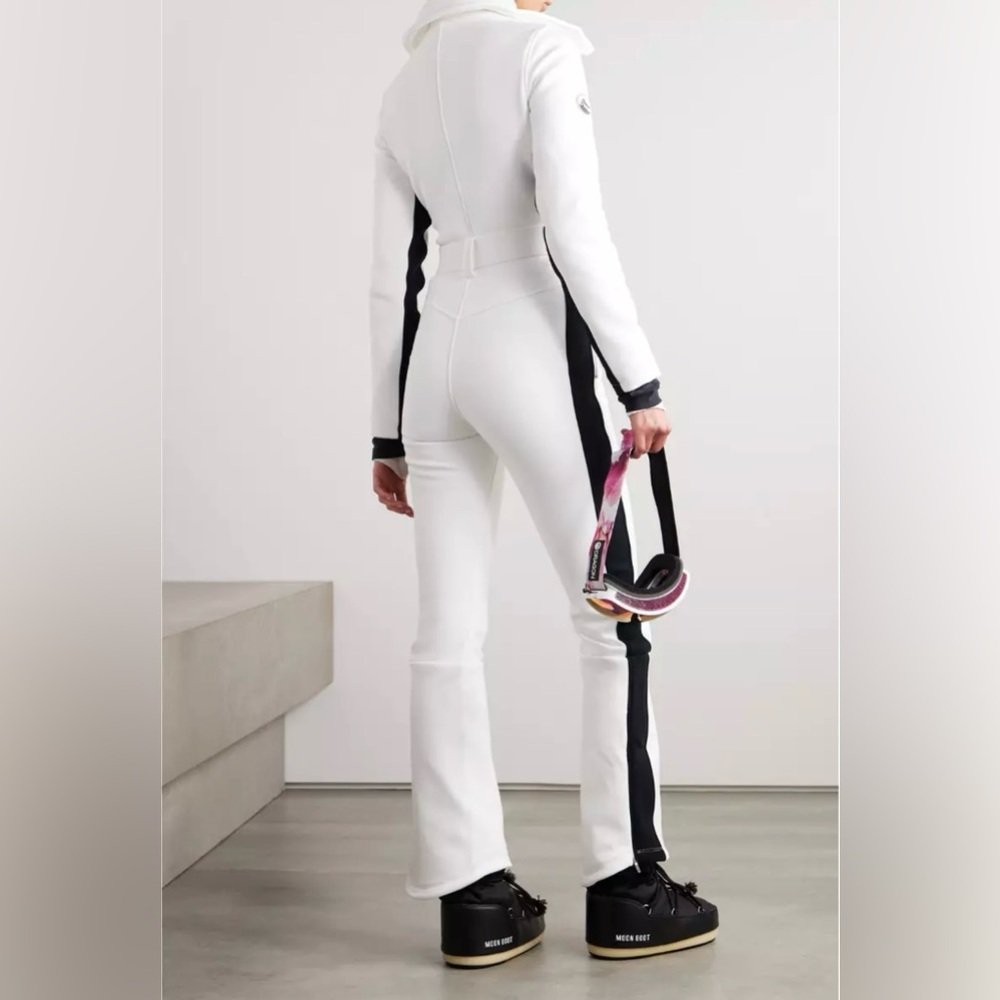 NWT White Cordova OTB Fit Flare One Piece Ski Suit White Black Jumpsuit P XS 0 2 - Picture 7 of 14